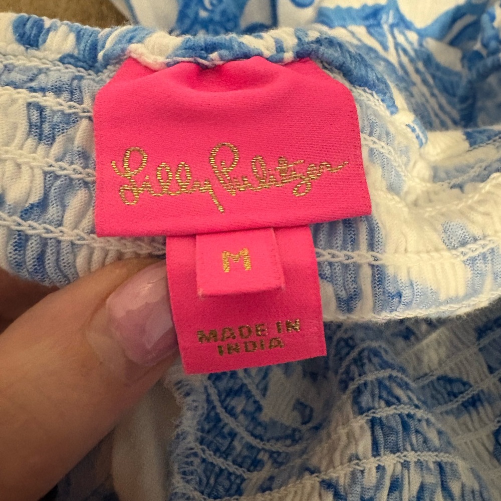 Girl’s Lilly Pulitzer Blue & White Floral Dress - Picture 2 of 6